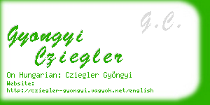 gyongyi cziegler business card